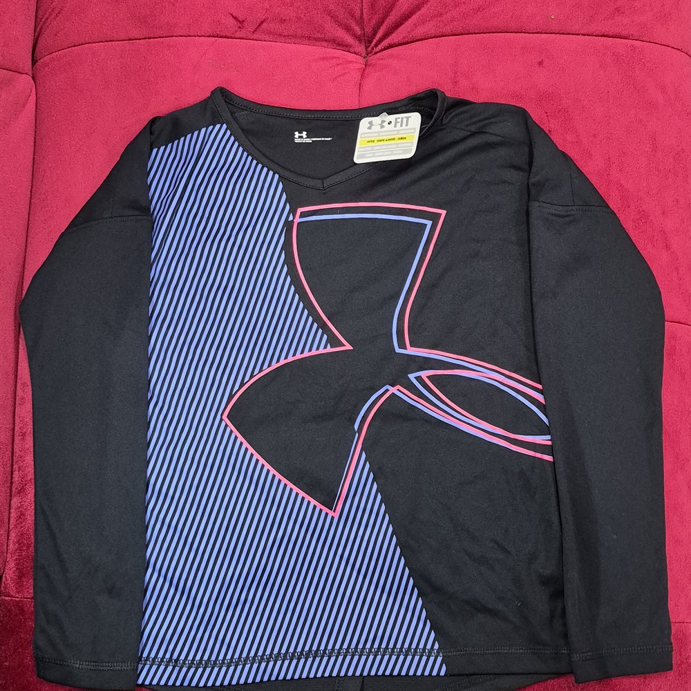 Under Armour Kids Long Sleeve Shirt - Black and Blue